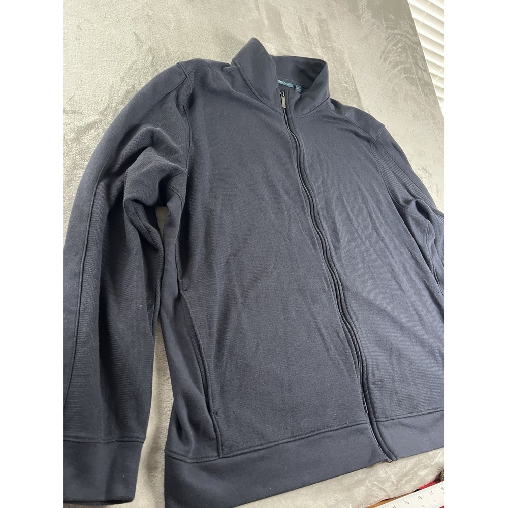 Perry Ellis Full Zip Jacket Men's 3X Black Lightweight Track Casual Sweater